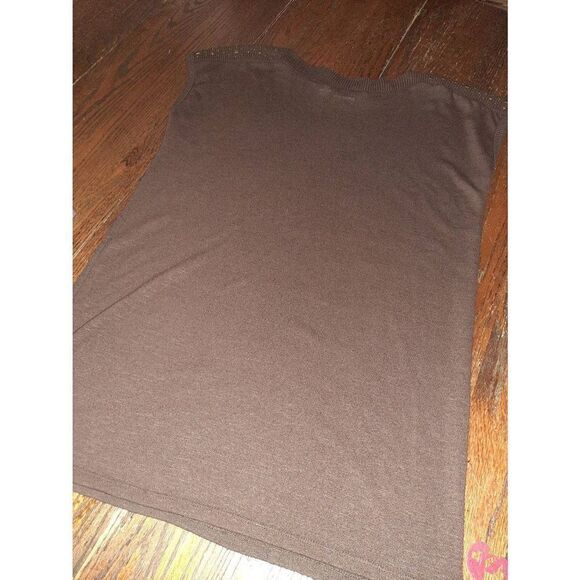 XL Cato Brown Sleeveless Shoulder Embellished Knit Mini Dress - Picture 4 of 4